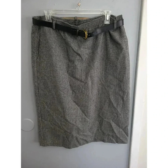 Vintage Alfred Dunner Womens 2pc 100Wool Suit Blazer Skirt Blk Sz 14 Made in USA - Picture 10 of 16